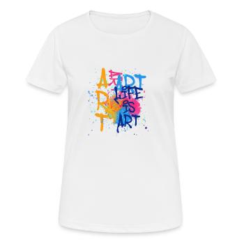 art,art,graffiti,painting,watercolor,colorful,spray, li - Women's Breathable T-Shirt - white - Front - AI Model Female 172 dark (172cm)