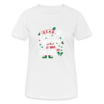 Hund Weihnachten Hunderasse Chillier - Frauen T-Shirt atmungsaktiv - Weiß - Vorne - AI Model Female 172 dark (172cm)