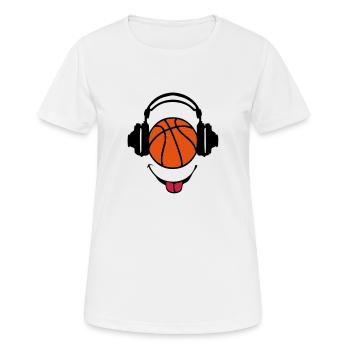 headphones headphones dj basketball smiley1 - Women's Breathable T-Shirt - white - Front - AI Model Female 172 dark (172cm)