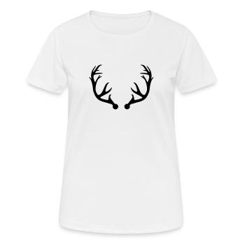 Hirsch Geweih - Frauen T-Shirt atmungsaktiv - Weiß - Vorne - AI Model Female 172 dark (172cm)