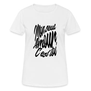 Mon seul Amour - T-shirt respirant Femme - blanc - Devant - AI Model Female 172 dark (172cm)