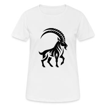 Sternzeichen Steinbock Tattoo - Frauen T-Shirt atmungsaktiv - Weiß - Vorne - AI Model Female 172 dark (172cm)