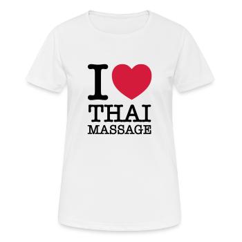 I (Heart) Thai Massage - T-shirt respirant Femme - blanc - Devant - AI Model Female 172 dark (172cm)