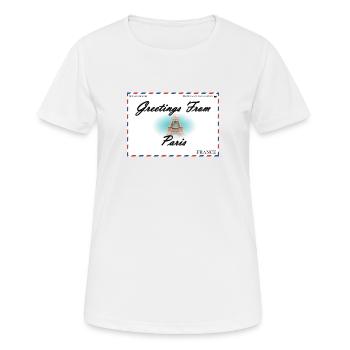 Souvenir postcard of Paris - Women's Breathable T-Shirt - white - Front - AI Model Female 172 dark (172cm)