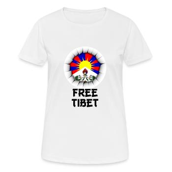 free tibet - T-shirt respirant Femme - blanc - Devant - AI Model Female 172 dark (172cm)