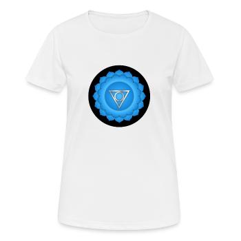 5ème Chakra Visuddha Chakra de la gorge Chakra de la gorge - T-shirt respirant Femme - blanc - Devant - AI Model Female 172 dark (172cm)