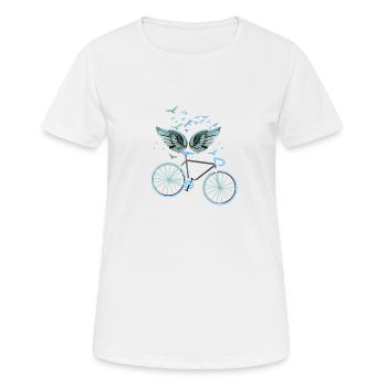 ailes d’ange, ailes, ailes d’ange, vélo, vélo - T-shirt respirant Femme - blanc - Devant - AI Model Female 172 dark (172cm)