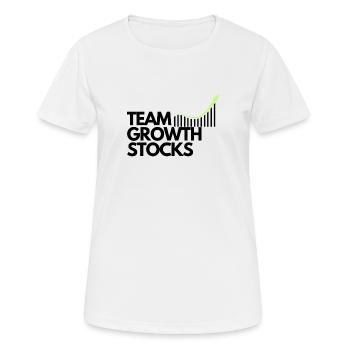 TEAM GROWTH STOCKS - Frauen T-Shirt atmungsaktiv - Weiß - Vorne - AI Model Female 172 dark (172cm)