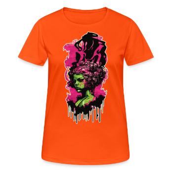 Neon Graffiti - Women's Breathable T-Shirt - neon orange - Front - AI Model Female 172 dark (172cm)