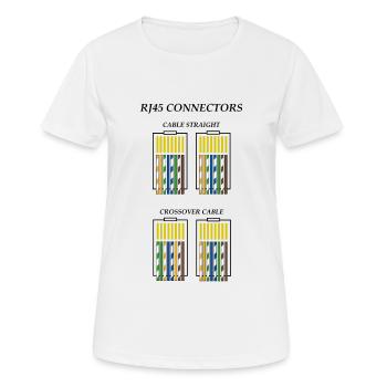 Connecteurs RJ45 c1 - T-shirt respirant Femme - blanc - Devant - AI Model Female 172 dark (172cm)