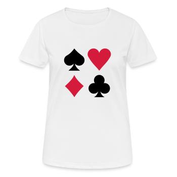 Poker - Frauen T-Shirt atmungsaktiv - Weiß - Vorne - AI Model Female 172 dark (172cm)