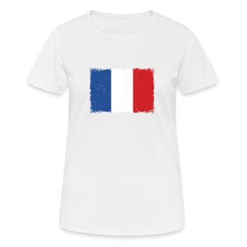 France Grunge flag - Women's Breathable T-Shirt - white - Front - AI Model Female 172 dark (172cm)