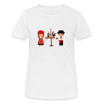 Couple portugais - T-shirt respirant Femme - blanc - Devant - AI Model Female 172 dark (172cm)