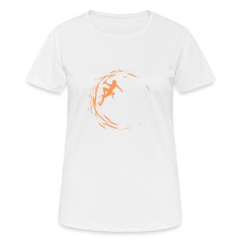 Bouldering - Frauen T-Shirt atmungsaktiv - Weiß - Vorne - AI Model Female 172 dark (172cm)