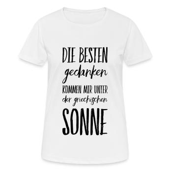 Lustiger Griechischer Spruch Griechenland Geschenk - Frauen T-Shirt atmungsaktiv - Weiß - Vorne - AI Model Female 172 dark (172cm)