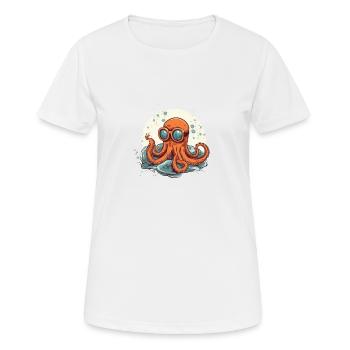 Poulpe comique ringard avec lunettes - T-shirt respirant Femme - blanc - Devant - AI Model Female 172 dark (172cm)