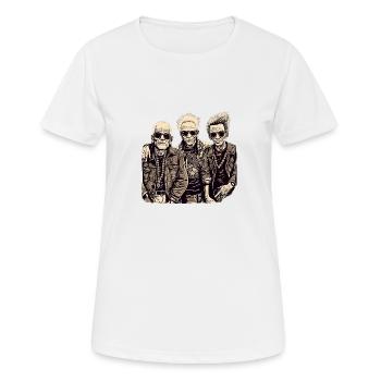 Cool Bestager Anarchistes Punks avec des lunettes de soleil - T-shirt respirant Femme - blanc - Devant - AI Model Female 172 dark (172cm)