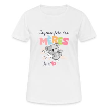 joyeuse fête des mères je t aime maman - T-shirt respirant Femme - blanc - Devant - AI Model Female 172 dark (172cm)