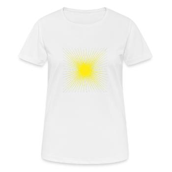 Sonne / Sun - Frauen T-Shirt atmungsaktiv - Weiß - Vorne - AI Model Female 172 dark (172cm)