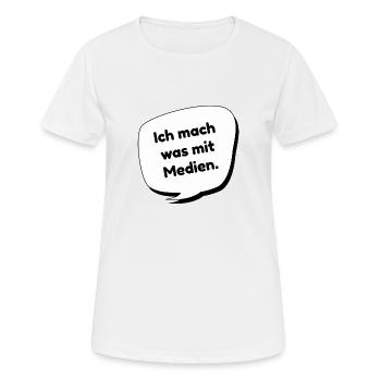 I do something with media - Women's Breathable T-Shirt - white - Front - AI Model Female 172 dark (172cm)