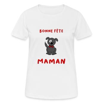 BONNE FÊTE. FÊTE DES MÈRES. FÊTE DES PÈRES. FÊTE - T-shirt respirant Femme - blanc - Devant - AI Model Female 172 dark (172cm)