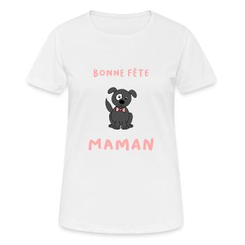 BONNE FÊTE. FÊTE DES MÈRES. FÊTE DES PÈRES. FÊTE - T-shirt respirant Femme - blanc - Devant - AI Model Female 172 dark (172cm)