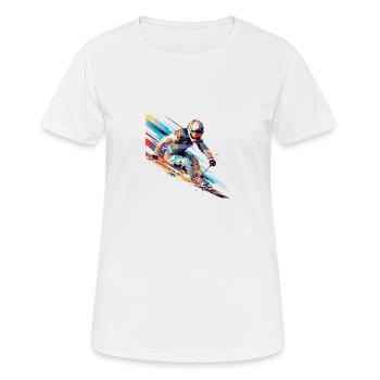 Alpin Ski Sport Game Champion Wettbewerb Zusammenfassung - Frauen T-Shirt atmungsaktiv - Weiß - Vorne - AI Model Female 172 dark (172cm)