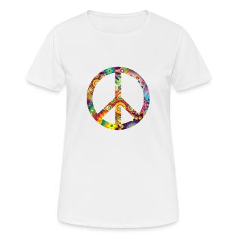 Peace - T-shirt respirant Femme - blanc - Devant - AI Model Female 172 dark (172cm)