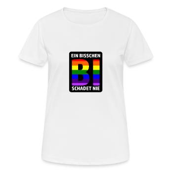 Ein bisschen Bi schadet nie - Frauen T-Shirt atmungsaktiv - Weiß - Vorne - AI Model Female 172 dark (172cm)