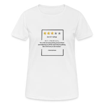Lustige 3 Sterne Bewertung für Freunde - Frauen T-Shirt atmungsaktiv - Weiß - Vorne - AI Model Female 172 dark (172cm)
