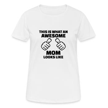 Awesome Mom - Women's Breathable T-Shirt - white - Front - AI Model Female 172 dark (172cm)