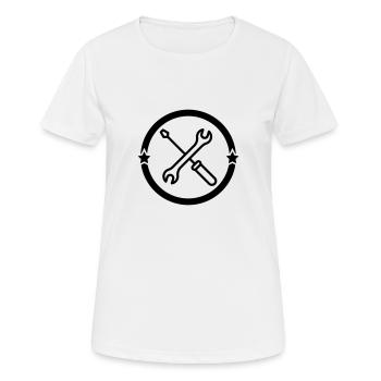 Mechanik / Mechaniker / Auto / Garage - Frauen T-Shirt atmungsaktiv - Weiß - Vorne - AI Model Female 172 dark (172cm)