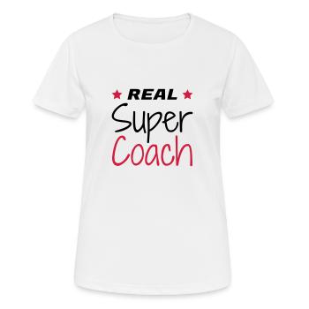 Coach / Coaching / Trainer / Sport - Frauen T-Shirt atmungsaktiv - Weiß - Vorne - AI Model Female 172 dark (172cm)