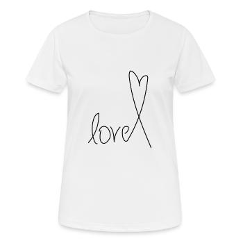 "love" Herz Geschenk Idee - Frauen T-Shirt atmungsaktiv - Weiß - Vorne - AI Model Female 172 dark (172cm)