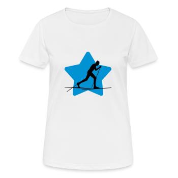 Langlaufen / Langlauf / eislaufen / Langläufer - Frauen T-Shirt atmungsaktiv - Weiß - Vorne - AI Model Female 172 dark (172cm)
