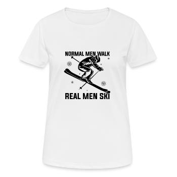 Apres Ski - Frauen T-Shirt atmungsaktiv - Weiß - Vorne - AI Model Female 172 dark (172cm)