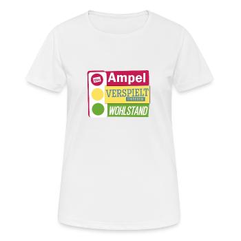 Die Ampel verspielt unseren Wohlstand Bauernprotes - Frauen T-Shirt atmungsaktiv - Weiß - Vorne - AI Model Female 172 dark (172cm)