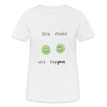 Erbsen Spruch - Frauen T-Shirt atmungsaktiv - Weiß - Vorne - AI Model Female 172 dark (172cm)