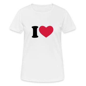 I Love / I Heart - T-shirt respirant Femme - blanc - Devant - AI Model Female 172 dark (172cm)