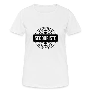Secourisme / Secouriste / Secours / Secourir - T-shirt respirant Femme - blanc - Devant - AI Model Female 172 dark (172cm)