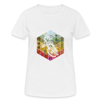 hexagone de coureur de descente - T-shirt respirant Femme - blanc - Devant - AI Model Female 172 dark (172cm)