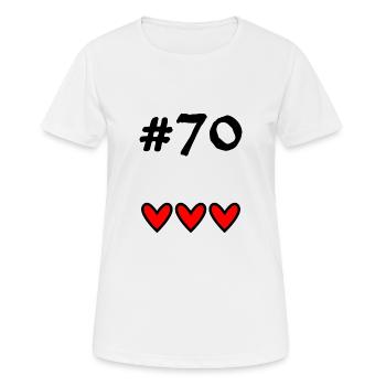70 ANS. 70e ANNIVERSAIRE. ANNIVERSAIRE 70 ANS. 70 - T-shirt respirant Femme - blanc - Devant - AI Model Female 172 dark (172cm)