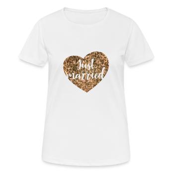 just married herz glam - Frauen T-Shirt atmungsaktiv - Weiß - Vorne - AI Model Female 172 dark (172cm)