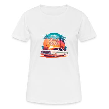 Design Sommer Retro - Frauen T-Shirt atmungsaktiv - Weiß - Vorne - AI Model Female 172 dark (172cm)