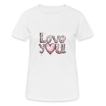 Love you - Women's Breathable T-Shirt - white - Front - AI Model Female 172 dark (172cm)