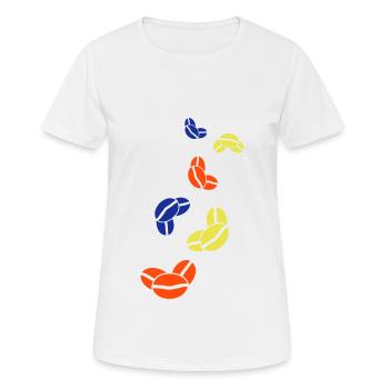 Symbole du grain de café - T-shirt respirant Femme - blanc - Devant - AI Model Female 172 dark (172cm)
