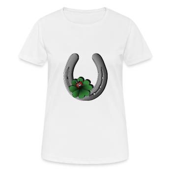 Fer à cheval - T-shirt respirant Femme - blanc - Devant - AI Model Female 172 dark (172cm)