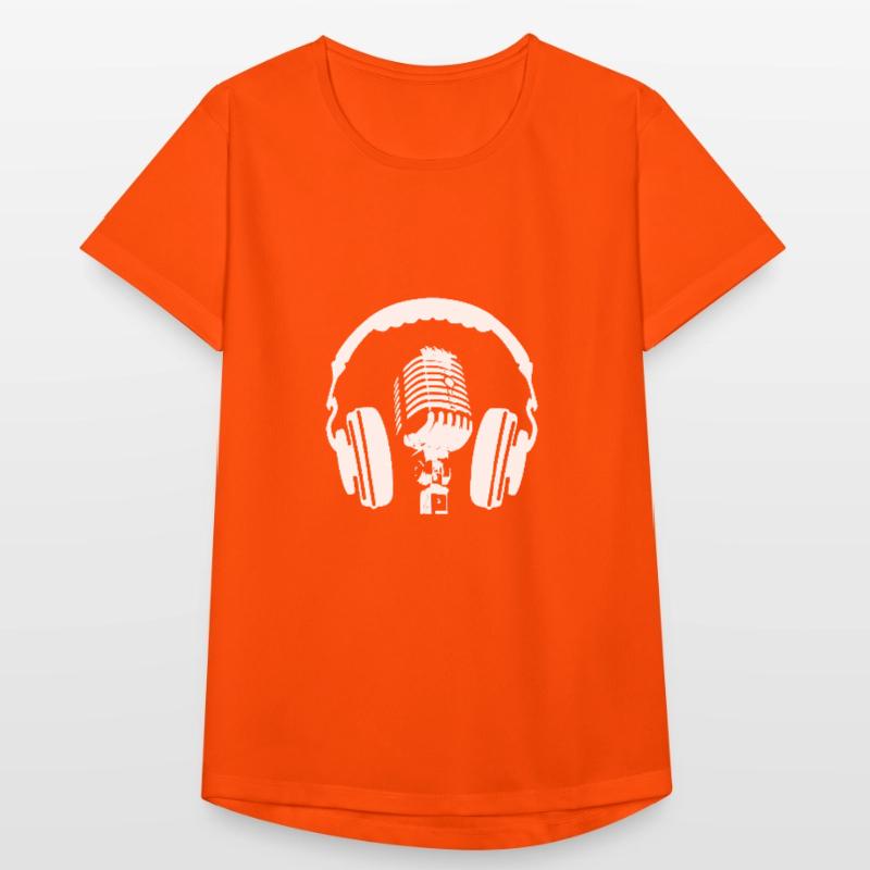 Kopfhörer & Mikrofon Radiomoderator Gift Frauen T-Shirt atmungsaktiv