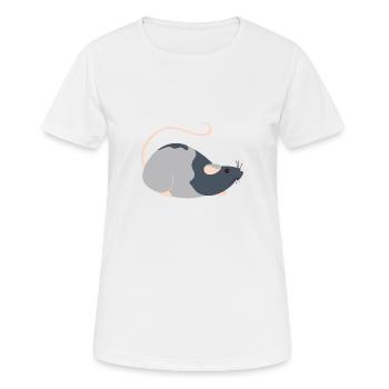 Rat doux - T-shirt respirant Femme - blanc - Devant - AI Model Female 172 dark (172cm)
