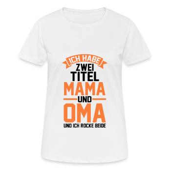 J’ai deux titres : Maman et Mamie - T-shirt respirant Femme - blanc - Devant - AI Model Female 172 dark (172cm)